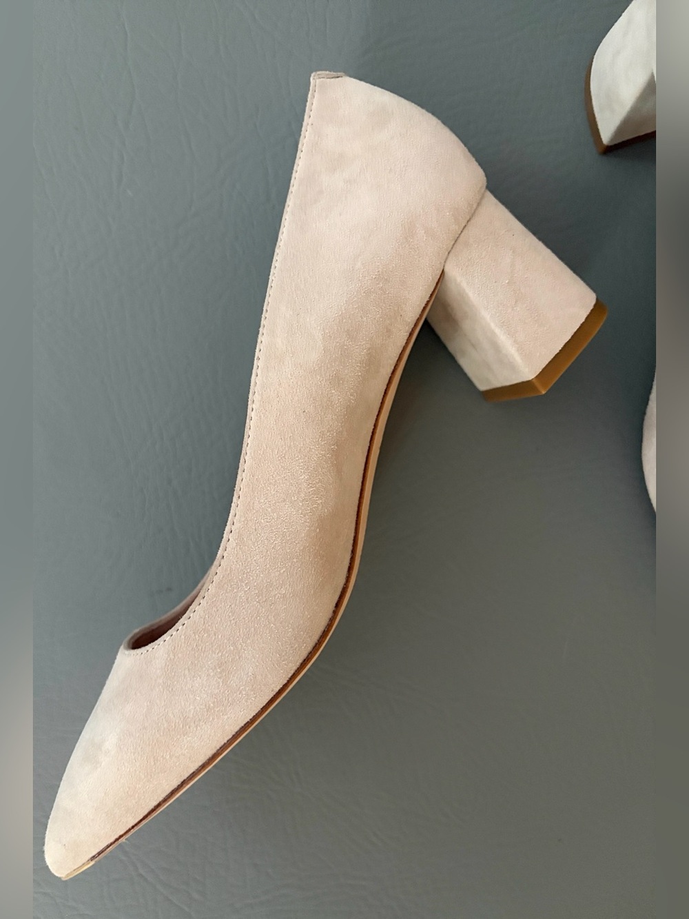 Ally Shoes Lower Block Heel Prowess Pearl Suede Lower Block Heel Size 37 View 6